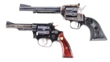 (M) LOT OF 2: COLT NEW FRONTIER AND SMITH & WESSON MODEL 34-1 .22 LR REVOLVERS.