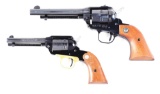 (M) LOT OF 2: RUGER SINGLE-SIX AND BEARCAT .22 CALIBER SINGLE ACTION REVOLVERS.