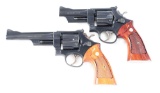 (M) LOT OF 2: SMITH & WESSON 28-2 .357 MAGNUM DOUBLE ACTION REVOLVERS.