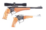 (M) LOT OF 2: THOMPSON CENTER ARMS CONTENDER SINGLE SHOT BREAK ACTION PISTOLS.