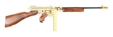 (M) GOLD PLATED AUTO-ORDNANCE WORLD WAR II COMMEMERATIVE SEMI AUTOMATIC THOMPSON RIFLE.