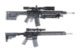 (M) LOT OF 2: BUSHMASTER XM15 .223 AND CUSTOMIZED SMITH & WESSON M&P15 .22 NOSLER SEMI-AUTOMATIC RIF