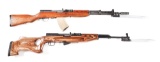 (M) LOT OF 2: MODIFIED YUGOSLAVIAN M59/66 AND CHINESE TYPE 56 SKS SEMI AUTOMATIC RIFLES.