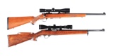 (M) LOT OF 2: RUGER 77/44 BOLT ACTION RIFLE AND 44 SEMI-AUTOMATIC CARBINE