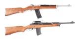 (M) LOT OF 2: RUGER MINI-14 AND MINI-30 SEMI AUTOMATIC RANCH RIFLES.