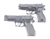 (M) LOT OF 2: SIG SAUER P225 AND P220 SEMI AUTOMATIC PISTOLS.
