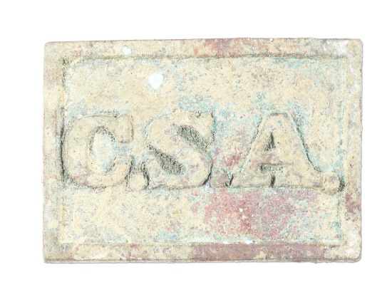 CONFEDERATE ATLANTA ARSENAL STYLE RECTANGULAR CSA PLATE.