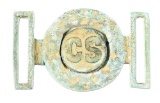RARE CONFEDERATE CS TWO-PIECE “COIN STYLE” BELT BUCKLE.