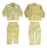 LOT OF 4: WWII USMC P44 JACKETS AND TROUSERS.