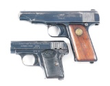 LOT OF 2: DEUSTCHE-WERKE ORTGIES PATENT SEMI AUTOMATIC PISTOL AND BROWNING FN 1905 SEMI AUTOMATIC PI