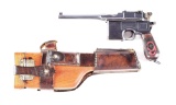 (C) MAUSER RED 9 C96 SEMI-AUTOMATIC PISTOL WITH STOCK HOLSTER.