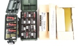 LOT OF 4: BOXES & CANS OF 5.56MM STEEL CASE AMMUNITION.
