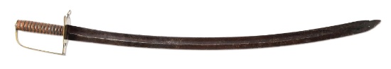 AMERICAN STIRRUP HILT CUTLASS WITH ENGRAVED FEDERAL EAGLE GUARD.