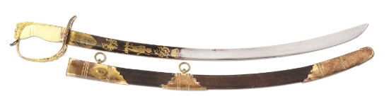 FINE BRITISH PATTERN 1803 INFANTRY FLANK OFFICER'S SABER BY WOOLEY & DEAKIN, WITH SCABBARD.