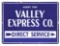 AGENT FOR VALLEY EXPRESS CO. PORCELAIN SIGN.