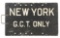 PAINTED METAL G.C.T. TRAIN ANNOUNCEMENT SIGN FOR NEW YORK CITY & 125TH ST.