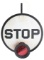 TWO-SIDED MAGNETIC FLAGMAN PORCELAIN STOP SIGN.