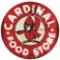 CARDINAL FOOD STORE PORCELAIN SIGN W/ CARDINAL GRAPHIC & ADDED NEON.
