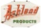 ASHLAND PRODUCTS PORCELAIN SERVICE STATION SIGN W/ COOKIE CUTTER EDGE.