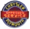 CHRYSLER PLYMOUTH APPROVED SERVICE PORCELAIN NEON SIGN ON METAL CAN.