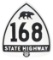 RARE & OUTSTANDING CALIFORNIA STATE HIGHWAY 168 PORCELAIN SIGN W/ BEAR GRAPHIC.