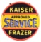 KAISER FRAZER AUTOMOBILES APPROVED SERVICE PORCELAIN SIGN W/ ADDED NEON.