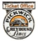 PICKWICK GREYHOUND LINES TICKET OFFICE DIE CUT PORCELAIN SIGN.