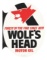 WOLF'S HEAD MOTOR OIL TIN SERVICE STATION FLANGE SIGN.