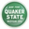 QUAKER STATE MOTOR OILS CONVEX TIN SERVICE STATION SIGN.
