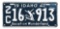 IDAHO 1947 VACATION WONDERLAND EMBOSSED TIN LICENSE PLATE.