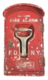 NEW YORK CITY FIRE DEPARTMENT FIRE ALARM BOX.