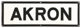 AKRON STATION PORCELAIN SIGN.