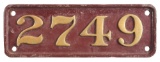 ERIE RAILROAD NUMBER PLATE.