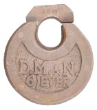 DM & N 6-LEVER PANCAKE LOCK.