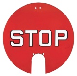 UNIQUE PORCELAIN RAILROAD STATION STOP SIGN.