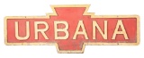 PENNSYLVANIA RAILROAD MASONITE STATION PLATFORM SIGN FOR URBANA.