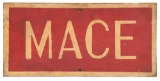 PENNSYLVANIA RAILROAD MACE HAND PAINTED WOODEN SIGN.
