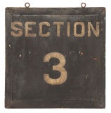 SECTION 3 & 4 HAND PAINTED WOODEN TRAIN STATION SIGN.