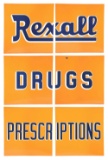 REXALL DRUGS & PRESCRIPTIONS SIX PIECE PORCELAIN STRIP SIGN.