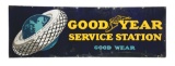 GOODYEAR TIRES SERVICE STATION PORCELAIN SIGN W/ TIRE & GLOBE GRAPHIC.