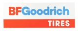 NEW OLD STOCK B.F. GOODRICH TIRES EMBOSSED TIN SIGN W/ ORIGINAL WOOD BACKING.