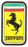 ORIGINAL FERRARI AUTOMOBILES EMBOSSED PLASTIC LIGHT UP DEALERSHIP DISPLAY SIGN W/ HORSE GRAPHIC ON O