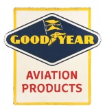 GOODYEAR AVIATION PRODUCTS EMBOSSED TIN SERVICE STATION SIGN.