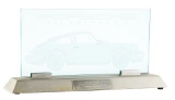 1989 PORSCHE 911 CARRERA 4 MEISTERTOUR ETCHED GLASS DISPLAY PLAQUE.