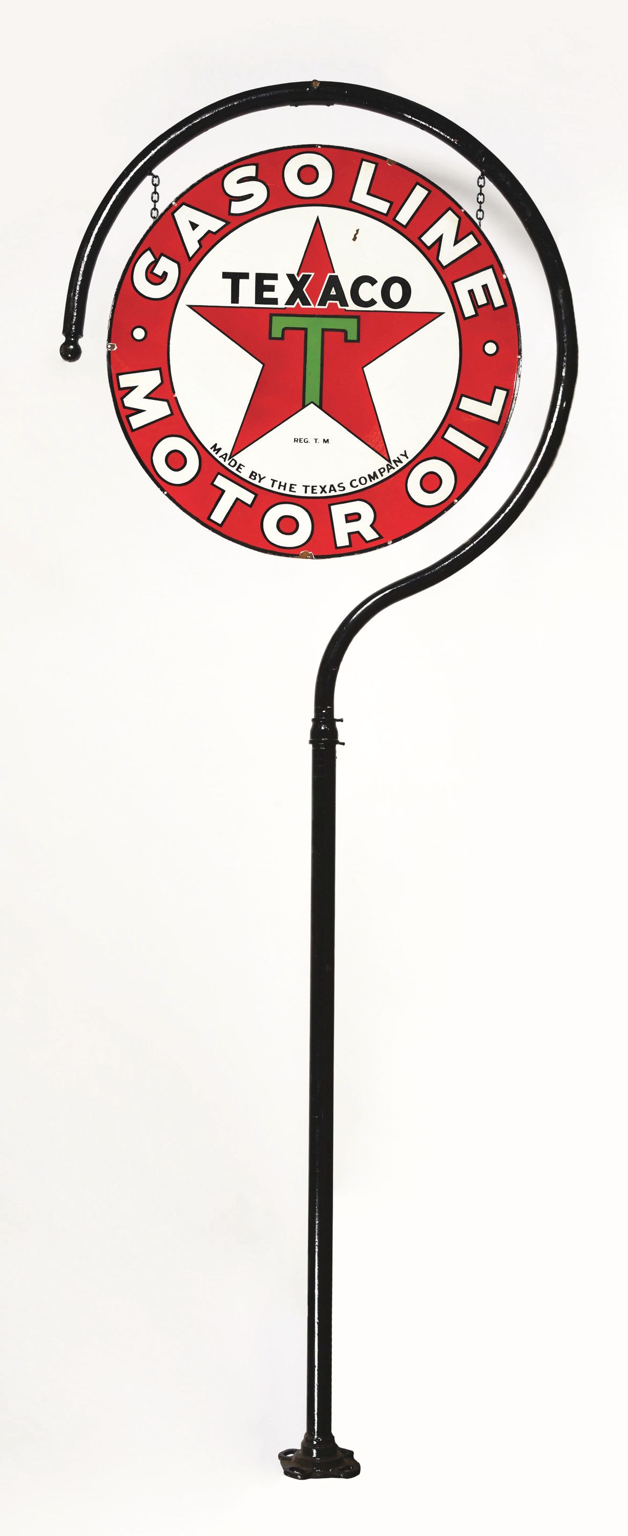 TEXACO GASOLINE & MOTOR OIL PORCELAIN SIGN W/ | Proxibid