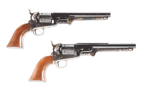 (A) PAIR OF COLT 1851 NAVY REVOLVERS BUILT FOR CLOSE FRIEND OF SAMUEL COLT, HUGH HARBISON WITH R.L.