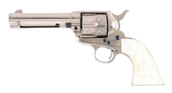 (C) FINE COLT SINGLE ACTION ARMY REVOLVER WITH HOLSTER.