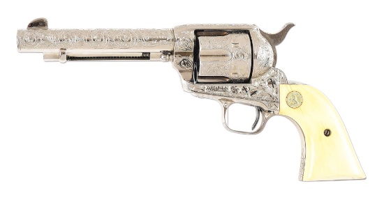 (C) ENGRAVED COLT SINGLE ACTION ARMY REVOLVER OWNED BY OKLAHOMA DEPUTY SHERIFF "TWO GUN" JOHN MIDDLE