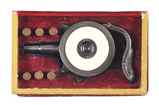 (A) "THE GAMBLER'S CHOICE" BOOK CASED CHICAGO PROTECTOR PALM PISTOL.