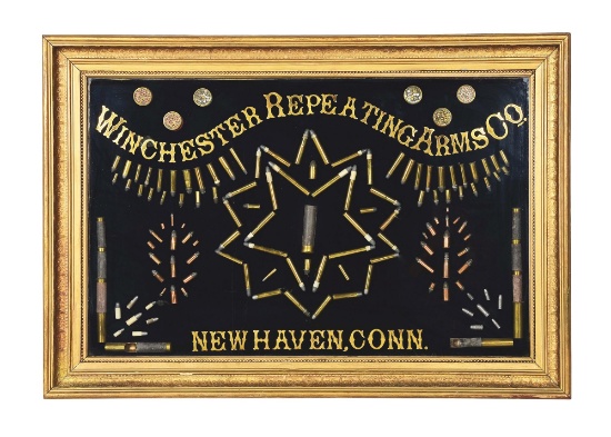 EXTREMELY RARE, ONE OF TWO KNOWN, WINCHESTER CARTRIDGE BOARD BUILT FOR WINCHESTER'S NEW HAVEN & SF